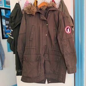 Brown Parka with Fur Hood